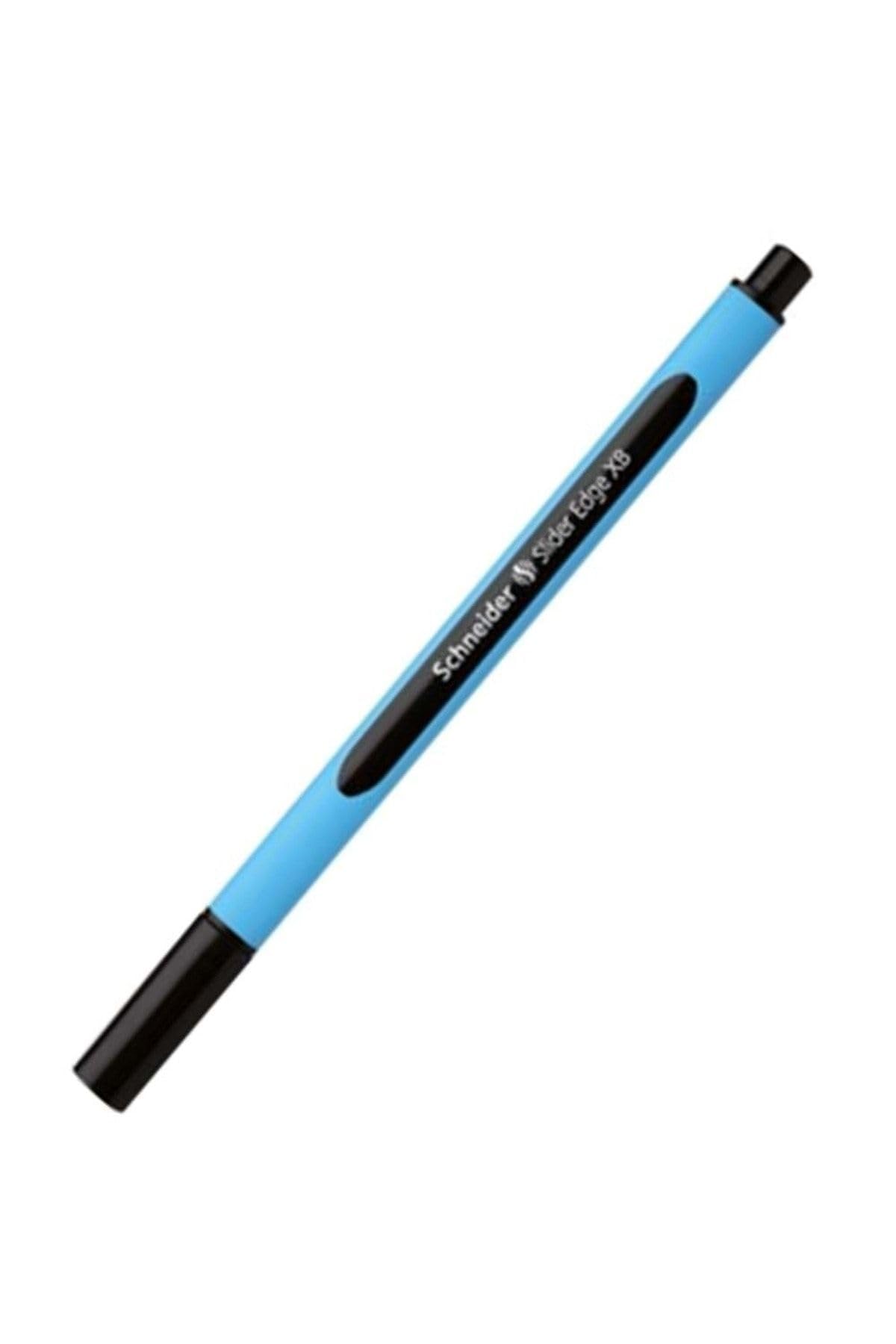 Schneider writing instruments ballpoint pen Slider Edge, cap model, XB, black, barrel color cyan-black, (Pack of 1)