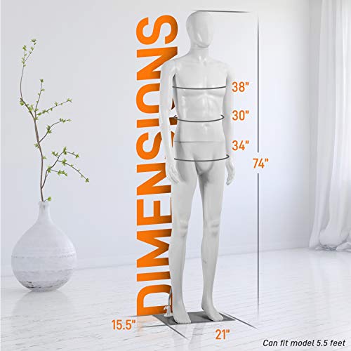 SereneLife Adjustable Male Mannequin Full Body Body73 Detachable Dress