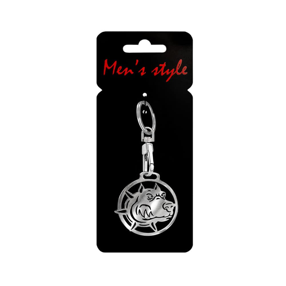 Avisa Stainless steel key chain - 'Pitbull 2' (silver)