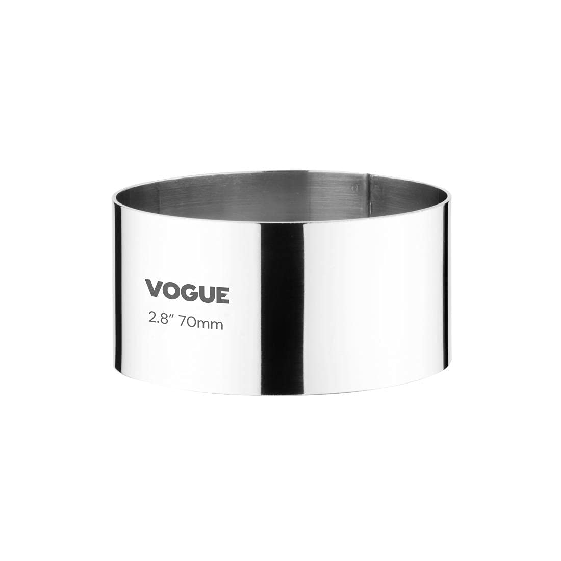Vogue Stainless Steel Mousse Ring 35 x 70mm - Metal Mould for Food Presentation, Decoration E891