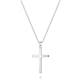iBastic Small Silver Gold Cross Necklace for Women, Simple Non Tarnish 16K Gold Plated Dainty Cross Pendant Necklaces, Minimalist Jewelry Gift for Faith, Easter, Baptism or Everyday Wear