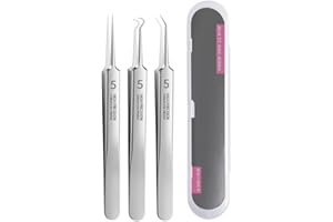 CHINSHWEHAW Professional Facial Blackhead Remover Tweezers,Extractor Acne Removal Kit Pimple Popper Tool, Clip for Whiteheads, Acne Clip, Ingrown Hairs Tweezers, Blackheads Remover Extractor, Stainless Steel
