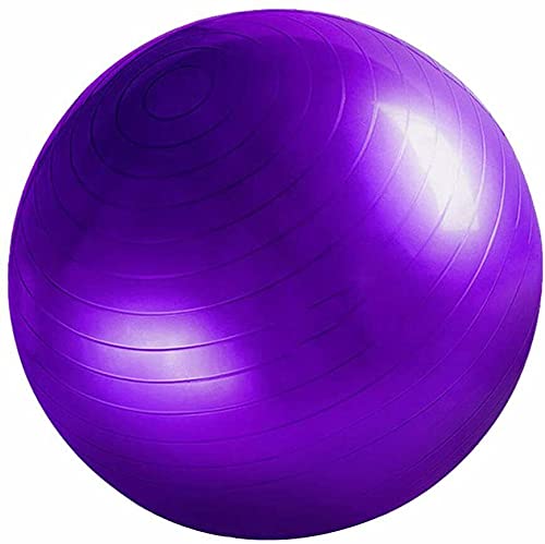 1x Gym Ball Fitness 75CM Exercise Yoga Pregnancy Anti-Burst & Extra Thick, Swiss Ball with Quick Pump, Birthing Ball for Yoga, Pilates, Fitness, Pregnancy & Labour (Purple)