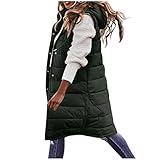 Long Puffer Vest for Women Lightweight Sleeveless