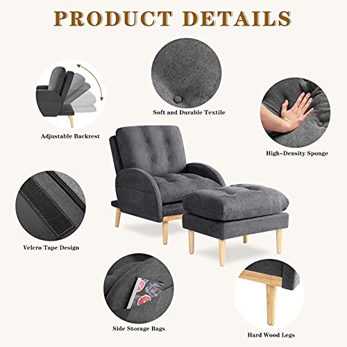oneinmil Accent Recliner with Ottoman, Recliner Chair with Ottoman and