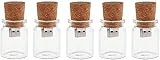 Hsthe Sea 5pk 4GB USB 2.0 Flash Drive Storage Jar Bottle Cork Memory Stick view 2