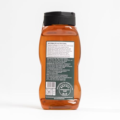 Mel Puro 100% Natural 560g | Bisnaga Upside Down com sistema Corta-Pingo | Embalagem sem Desperdício | Mel Multifloral Artesanal | Produção Sustentável