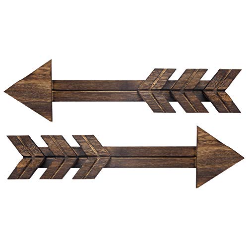 Dahey Rustic Wooden Arrow Wall Decor Farmhouse, 15" Wood Arrows Sign
