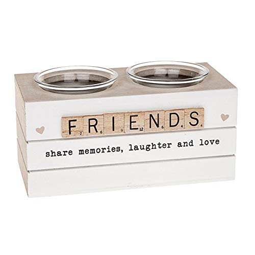 Joe Davies Scrabble Double Tealight Holder 'Friends'