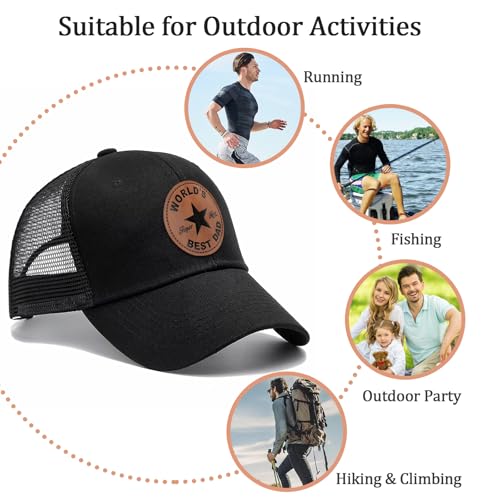 Casleovf Fathers Day Cap Gifts from Daughter Son, Adjustable Baseball Cap, Dad Birthday Gifts for Stepdad Grandad, Fathers Day Presents for Daddy Husband Men on Christmas Anniversary Black