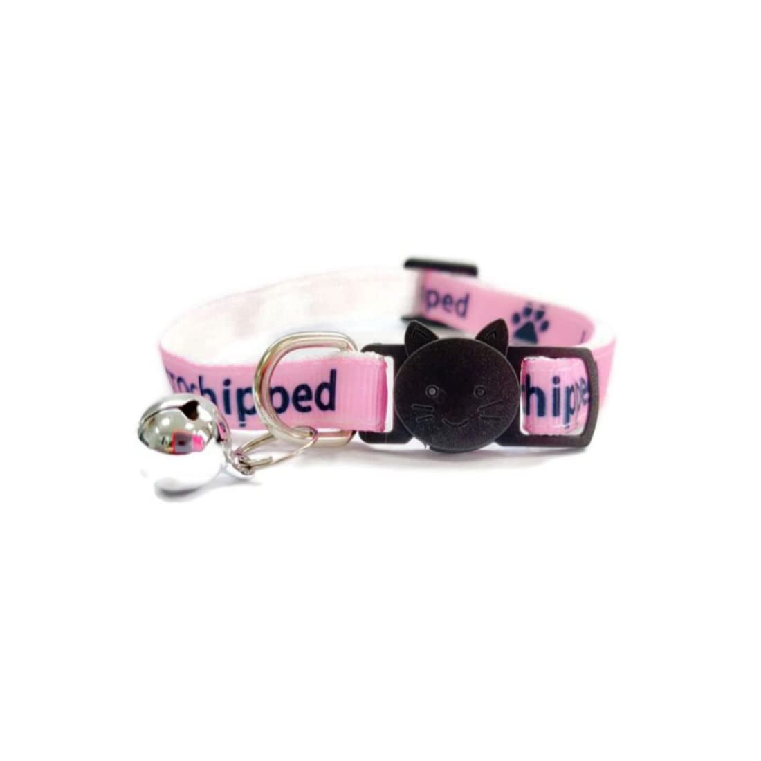 Worded Cat Collars with Bell – Please Do Not Feed Me, I Am Microchipped | Safe Quick Release Breakaway Buckle | Zacal Cat Collars (3. Pink, I Am Microchipped, Pack of 1)