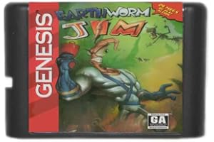 Earthworm Jim 16bit game cartridge for Sega Genesis Megadrive video game consoles