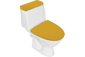 AZHCHKE Toilet Lid & Seat Cover Set, Stretch Spandex Fabric Protector, Fits Most Toilets, Gold