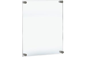 Azar Displays 105530 Floating Acrylic Wall Frame with Silver Stand Off Caps: 22" x 28" Graphic Size. Overall Frame Size: 26" x 32", Silver