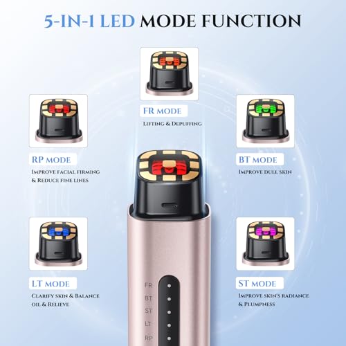 5-in-1 Face Massager - Professional Skin Care Beauty Devices with 5 Modes Function for Face, Neck, and Eye Area