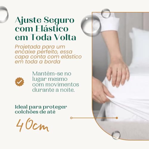 Protetor De Colchão King Impermeavel Tecido Jacquard Com Lateral Adaptavel Protege Seu Colchão Respiravel e Antialergico