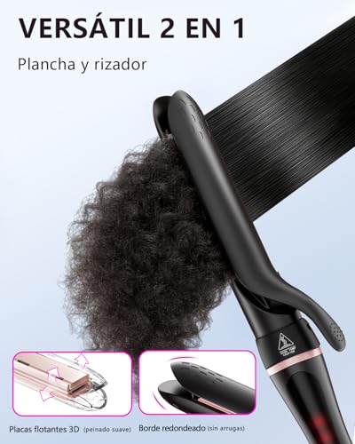 5 in 1 Curling Iron with Heat Brush and Interchangeable Ceramic Barrels (9mm-32mm), Curling Iron Set with Straightening Iron, Instant Heating, Dual Voltage, Gifts for Women