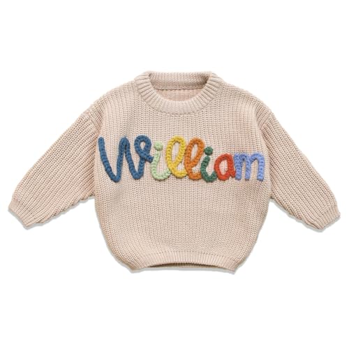 Personalized Baby Sweater with Name,One Birthday Gift,Custom Name Embroidered Knit Sweater,Newborn Baby Girl Boy Sweater,Monogrammed Newborn Gifts