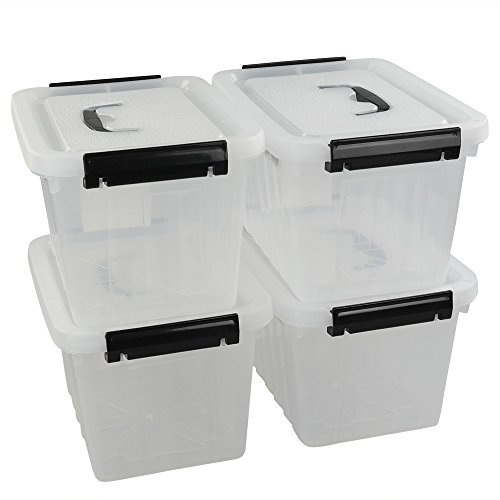 Ggbin 6 Quart Clear Latch Storage Box with Black Handle and Latches 4
