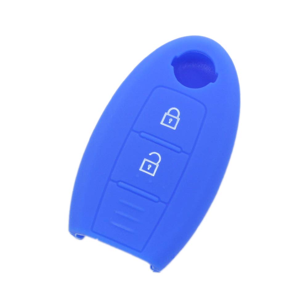 BROVACS Silicone Cover Protector Case Holder Skin Jacket Compatible with NISSAN 2 Button Smart Remote Key Fob CV9506 Deep Blue