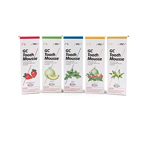GC Tooth Mousse Toothpaste Strawberry, Vanilla, Mint, Melon, Tutti-Frutti, Tasting Set (5 x 40 g)