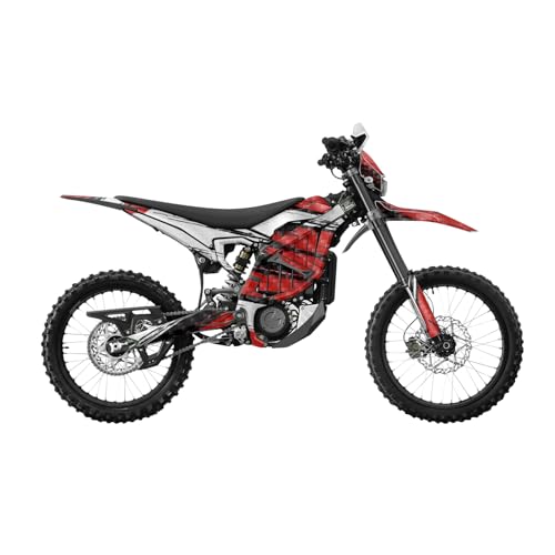 Carbon Fiber Surron Ultra Bee Graphics Kit Wrap - Grunge Stripe Red - Sur-Ron S…