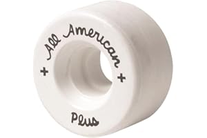 Sure-Grip All American Plus Wheels - Indoor Roller Skating Wheels - Made with Vanathane & 55mm Diameter - Great for ‎Roller Skating & Roller Blading - Made In USA - Set of 8 Wheels (White)
