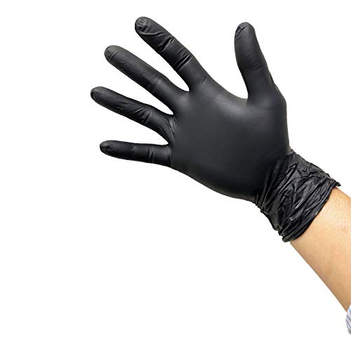 KingSeal UltraBlackPRO Large Nitrile Medical Grade Exam Gloves, Black, 5 MIL, Textured