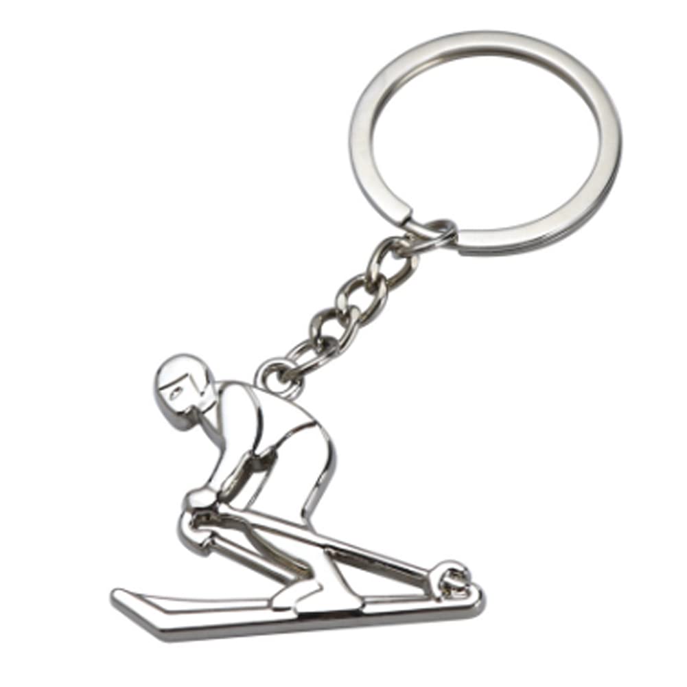 ARFUKA Keyring Skiing Pendant Keychain Metal Key Ring Charm Jewellery Christmas Birthday Gift Keyrings Key Chain Key Ring Holder for Men and Women