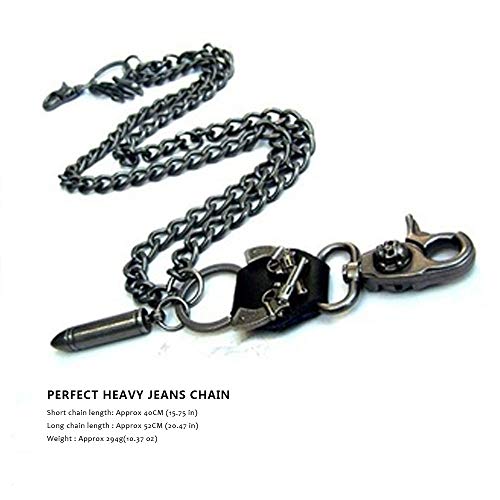 MONA Pants Chain Mens Jeans Heavy Wallet Chain Punk Bullet Skull