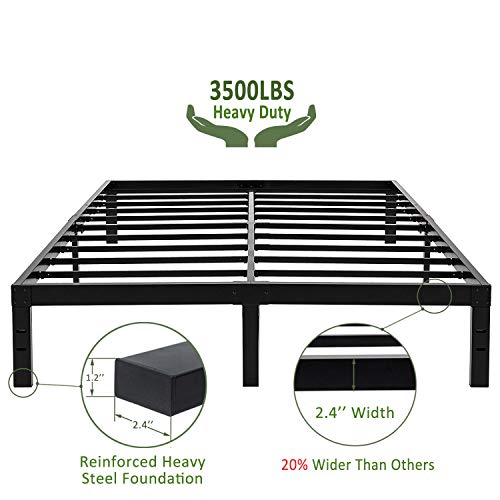 45MinST 14 Inch Reinforced Platform Bed Frame/3500lbs Heavy Duty/Easy