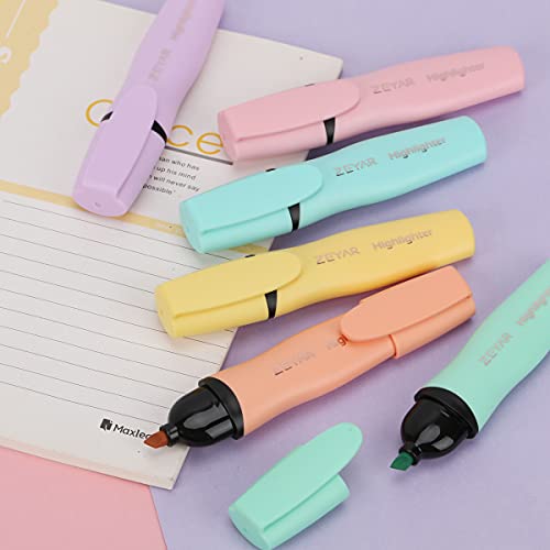 ZEYAR Aesthetic Highlighter Pen, Chisel Tip Marker Pen, AP Certified