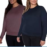 Lukka Lux Women's Long Sleeve Tee Shirts, 2-Pack, Moisture Wicking, UPF 30, 4-Way Stretch, Relaxed Fit