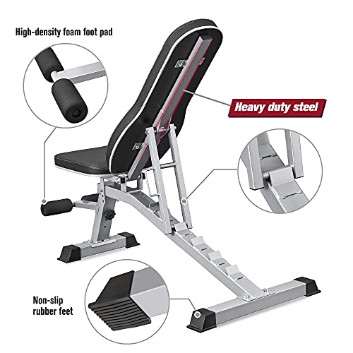 DERACY Adjustable Weight Bench for Full Body Workout, Incline and