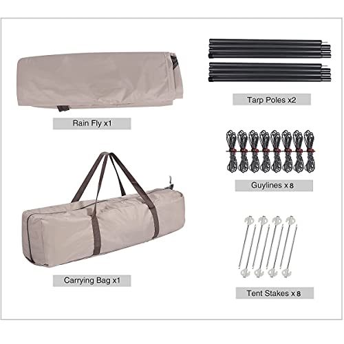 Overpassing Camping Tent Tarp Sun Shelter Canopy Beach Sunshade with Poles, 4-6 Person PU 3000mm Lightweight Awning Canopy Sun Shelter For Outdoor Camping Fishing Backyard Picnics Pool (3 * 4 meter)