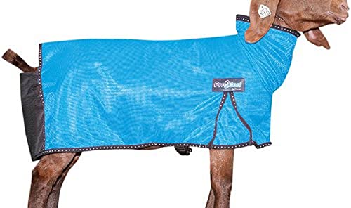 Weaver Leather Livestock ProCool Netz-Decke für Ziegen, mit reflektierenden Paspeln, Hurricane Blau, Größe M
