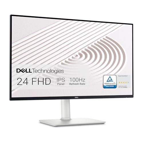 Monitor Dell S2425HS - 23,8 pulgadas, pantalla FHD (1920 x 1080), frecuencia de actualización de 100 Hz, relación de contraste 1500:1, TÜV Rheinland Eye Comfort 4 estrellas, altavoz integrado de 2 x 5 W, altura/inclinación/giro/pivote - Blanco ceniza