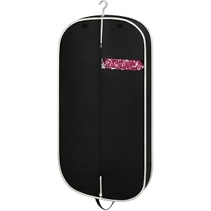Hanging Garment Bag for Travel, Durable Dust Cover with Clear Window & Large Pocket, Double Handle Suit Protector for Closet