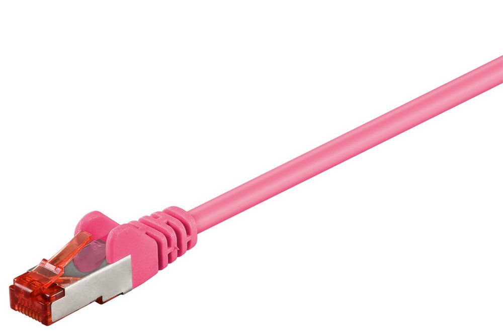 Goobay 94437 CAT 6 patch cable S/FTP (PiMF) magenta - LSZH halogen-free CU