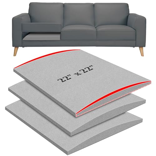 Photo 1 of 22" x 22" Couch Cushion Support for Sagging Seat, 3 PCS Large Size Insert Sofa Cushion Support Board for Better Lift, 45D High-Density Foam Couch Replacement for Furniture Seat Sagging Repair, Grey