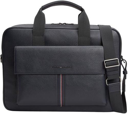 Tommy Hilfiger Mens Laptop Bag Central with Detachable Shoulder Strap, Blue (Space Blue), One Size
