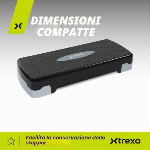 Aerobic Step 68 x 28 cm per Esercizi Cardio e Allenamento Fitness Altezza Regolabile 15-20 cm Resistente in Polipropilene e TPR Step da Aerobica di Alta Qualità Grigio