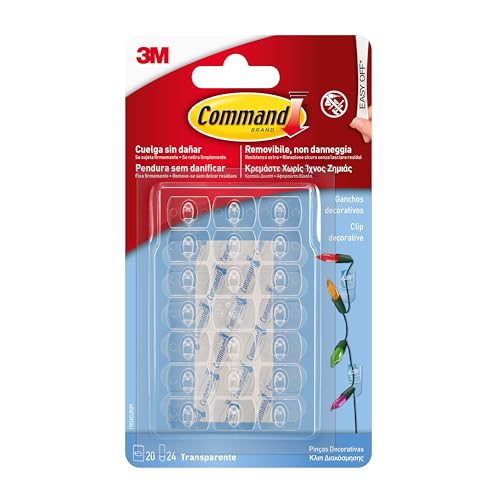 Command Crochets Décoratifs Bandes Transparentes 17026CLR, Incolore, Mini