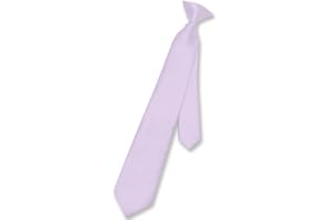 Vesuvio Napoli Boy's CLIP-ON NeckTie Solid Lavender Purple Color Youth Neck Tie