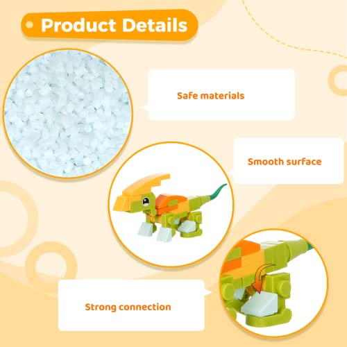 Tideme 12Pcs Prefilled Easter Eggs, Easter Baskets Stuffers with Dinosaurs Building Blocks, Dinosaur Surprise Egg Toys for Kids Easter Egg Hunt, Easter Party Favors, Classroom Event Prizes