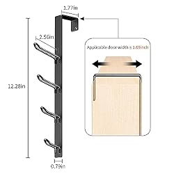 niffgaff 8 Hook Over The Door Hooks, Vertical Over