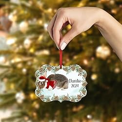 Brown Mini Rex Rabbit Christmas Ornament 2024