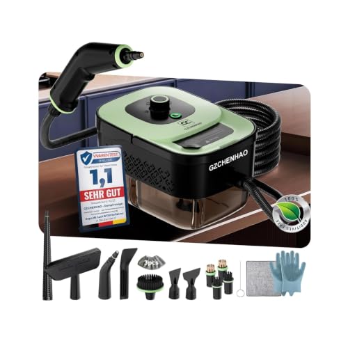 GZCHENHAO Handheld Steam Cleaner with 18-Piece Accessories, 2500W & 9s Turbo Steam with 5 Bar Pressure - 99.99% Cleaning & 100% Natural, Steam Cleaner for Floor, Kitchen, Bathroom, Window, Upholstery