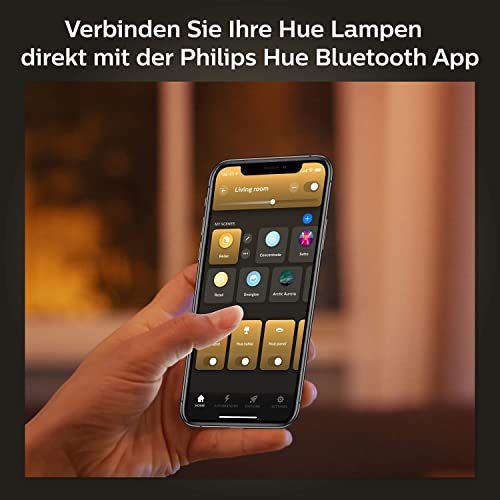 Philips Hue White E27 Lampe 4 Pack 4x1055lm, dimmbar, warmweißes Licht, steuerbar via App, kompatibel mit Amazon Alexa,9.5W (Echo, Echo Dot) 10