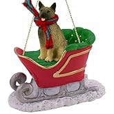 Conversation Concepts Norwegian Elkhound Sleigh Ride Christmas Ornament - Delightful!